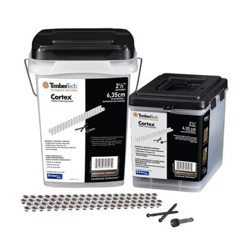 The Collated Cortex Concealed Fastening System is available in packs of 350 or 1050.