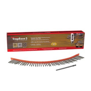 TrapEase 3 AutoFeed Composite Deck Screws by FastenMaster - 2-1/2 in - Brown - Packaging