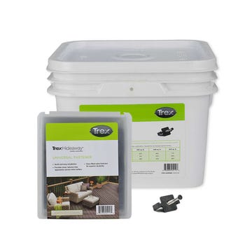 Trex Hidden Fasteners, such as the Trex Hideaway® Fastener system, create a smooth and clear composite deck surface.